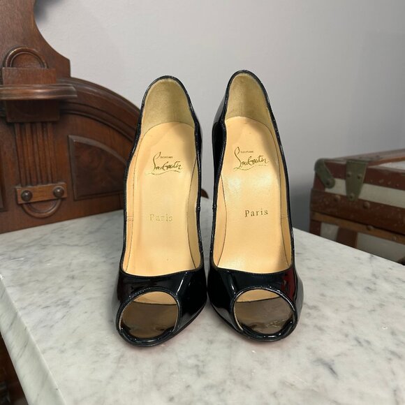 Christian Louboutin Hot Wave 130 Black Patent Pumps size 36.5 - Picture 4 of 7
